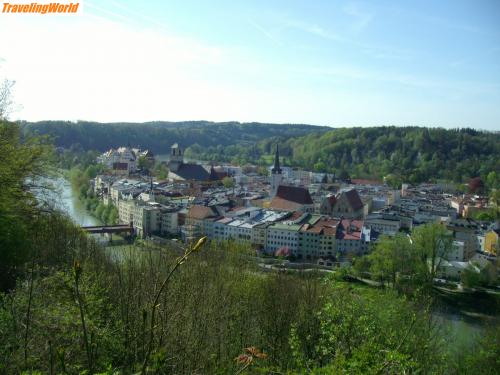 Deutschland: Fahrradtour pro Organspende 2008 083 / 27.04.2008 Aussicht auf Wasserburg von der Pension Huberwirt aus.