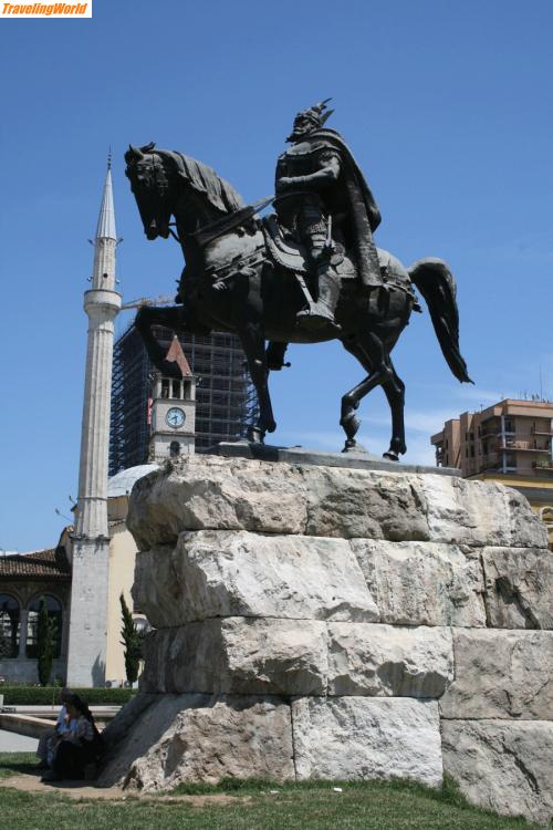 Albanien: Tirana-Skanderbeg-Denkmal / Tirana-Skanderbeg-Denkmal