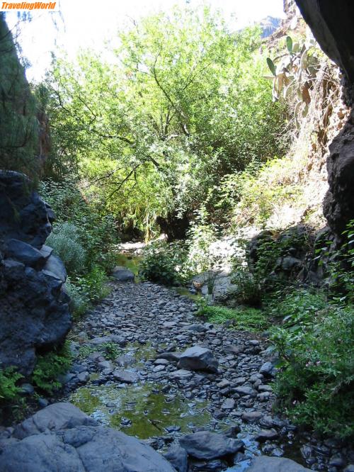 Spanien: 75 / Flussbett zum Wasserfall von EL GURO