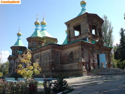 Kirgisistan: 032 / Russisch-Orthodoxe Holzkirche in Karakol