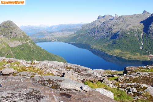 Norwegen: Sjunkfjorden001 / Blick in den Sjunkfjorden vom Pass zum Mistfjorden aus.